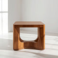 Contemporary Wood Accent Table with Curved Open Base Design