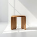 Natural Wood Side Table with Rounded Edges and Simple Modern Style