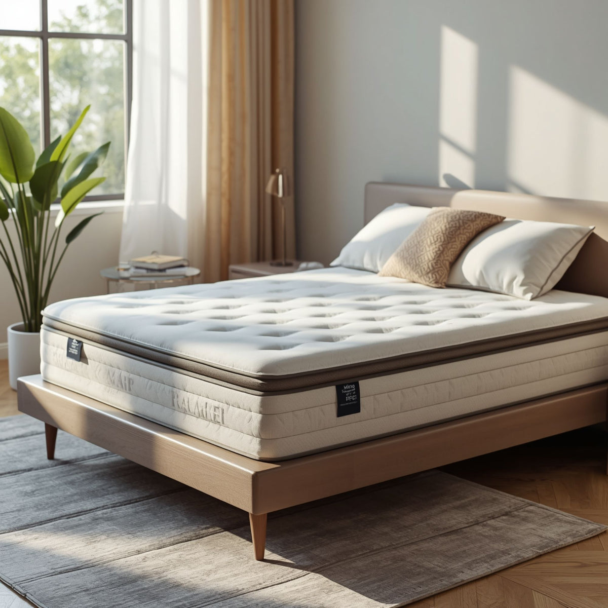 Quilted Hybrid Mattress with Supportive Layer Design and Soft Fabric Cover